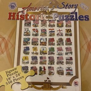 NWOT America’s Story Historic Puzzles: Evolution of The American Flag 550 Pieces